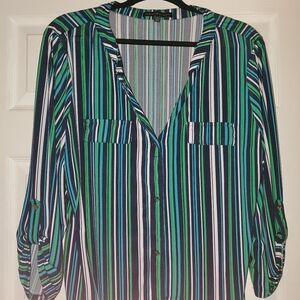Adrienne Vittadini XL striped pull over Cruse Wear
